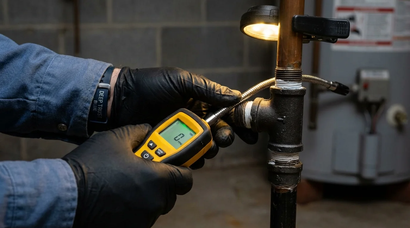 Gas leak detection with electronic sniffer by Johns Plumbing LLC in Lakewood